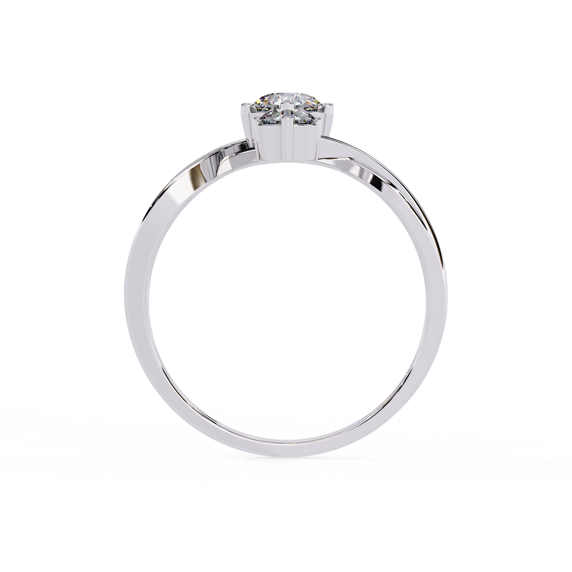 Solitairekart – 0.65 CT Lab Grown Diamond Infinity Twist Ring | 14K Yellow Gold